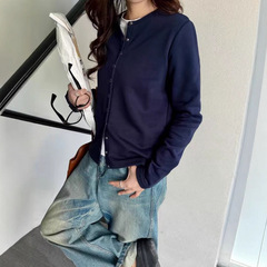 6689五色珠地开衫25年早秋新款女休闲刺绣外套宽松百搭~人手一件