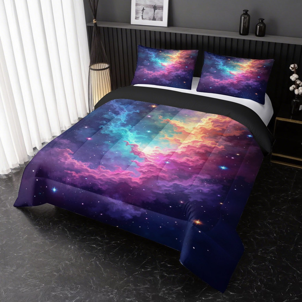 TEMU / JIT transfronterizo color estrella 3D impresión digital 180gms conjunto de edredón para diseñar