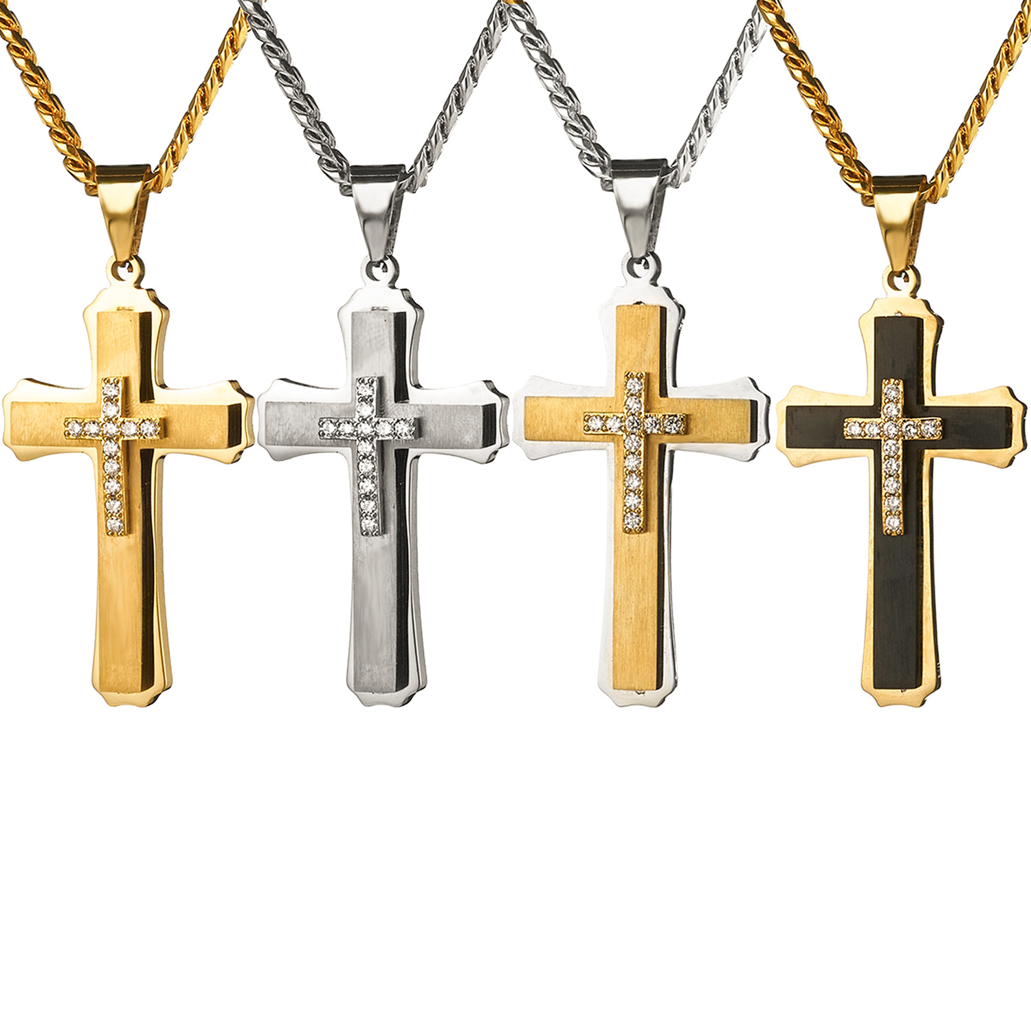 20g Weight 304 Stainless Steel Pendant Material Zircon Inlay Material Pendant Necklace Classification 304 Stainless Steel Chain Material 1 Piece Quantity Holiday, Daily Occasion 304 Stainless Steel Material Cross Pattern Unisex Gender Inlay Design Basic, Modern Style, Classic Style Style Basic Modern Style Classic Style Cross 304 Stainless Steel Inlay Zircon Unisex Pendant Necklace 无