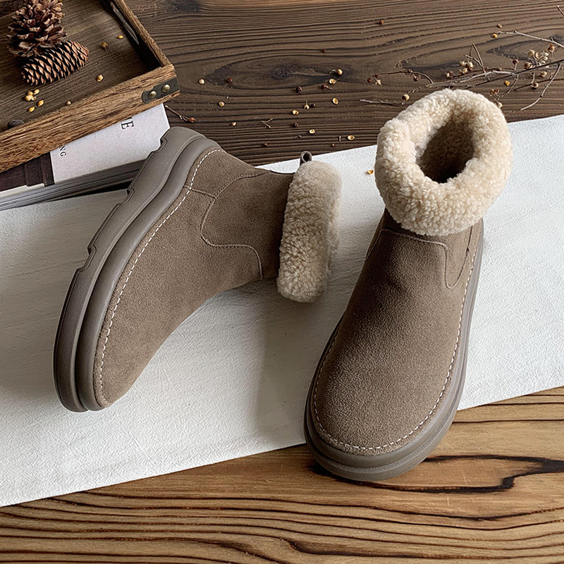 Winter insulated non-slip keep warm low boots platform