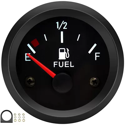 Cross-Border Hot Selling 2-Inch 52mm Fuel Gauge 12V Black Face Red Pointer Modified Fuel Gauge 240-33 Ohms (automobile instrument)