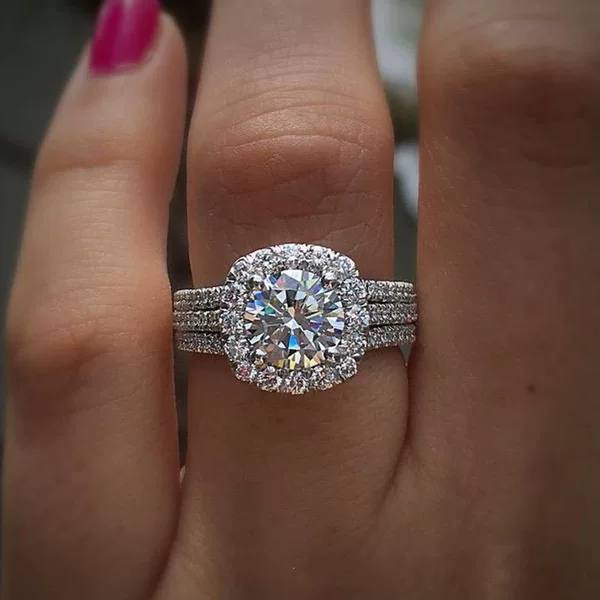 Changrui Cross-Border Hot-Selling New Fashion Rings Full of Rhinestones, Jewelry, Wedding Rings, Wholesale Direct from the Manufacturer