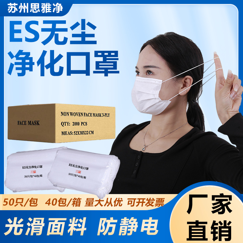 Manufacturer's Disposable Masks Es Two-Layer/Es Three-Layer Matte Purification Masks Dust-Proof and Anti-Dust Smooth and Lint-Free