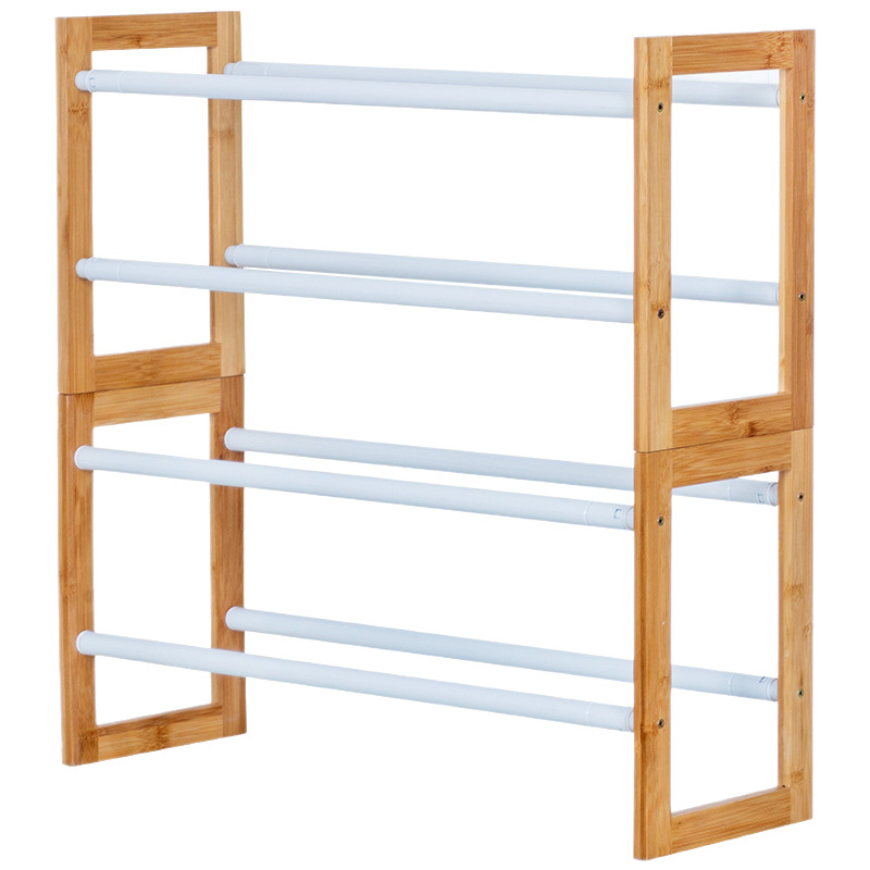 Estante de zapatos multicapa simple en el hogar retráctil superpuesto armario de zapatos puerta a prueba de polvo almacenamiento estante de almacenamiento de pasillo dormitorio