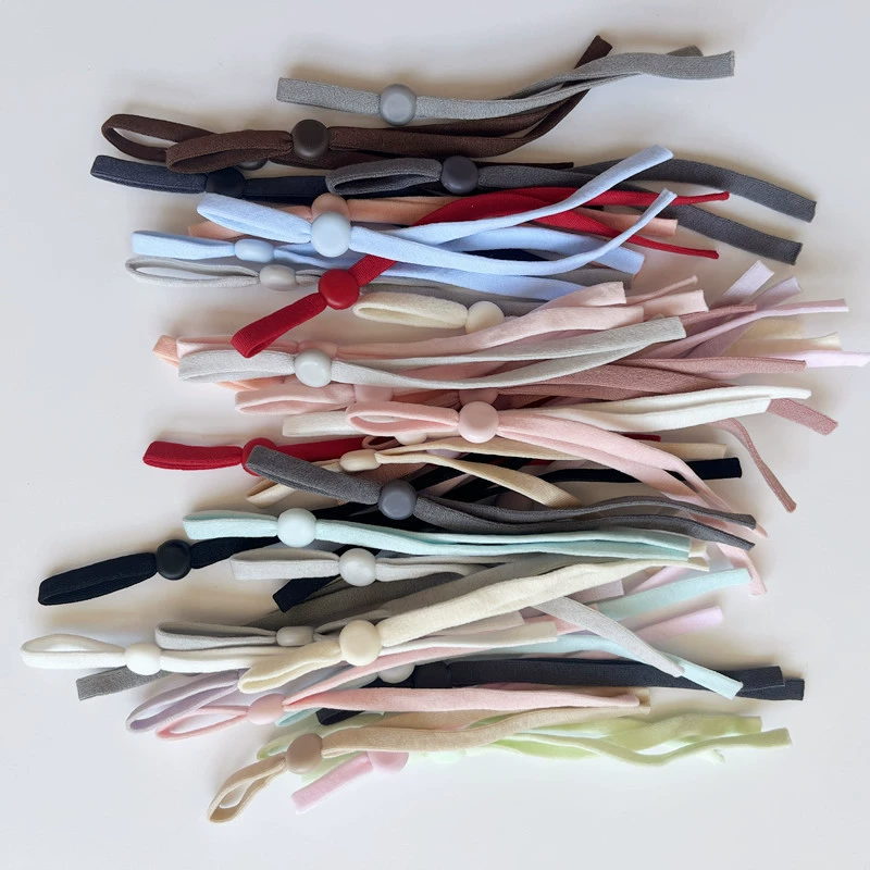 Цветная плоская круглая регулируемая маска для ушной веревки с эластичкой 5 мм черно-белая солнцезащитная маска шелковая ушная веревка