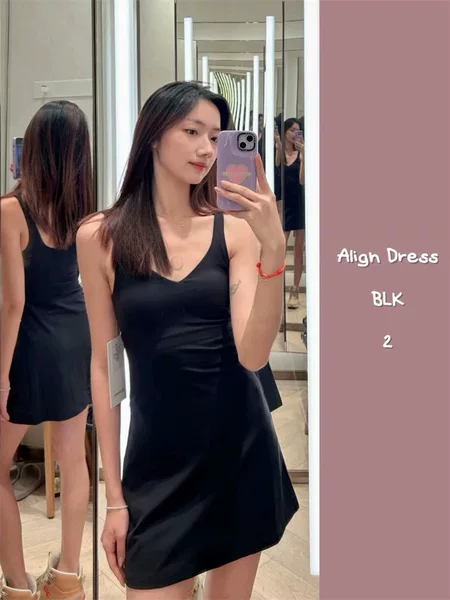 Lulu New Sports Skirt Fitness Clothes Anti-glare Fake Two-piece Tennis Skirt Yoga Dress with Chest Pocket