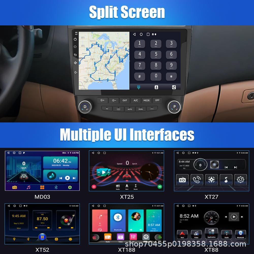 Cross-border quad/eight-core Android car GPS navigation central control carplay radio for Honda Accord 7 generation