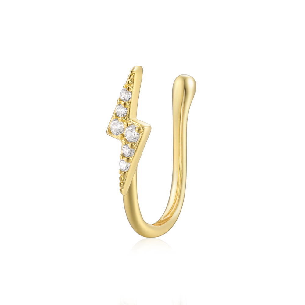 2g Weight Nose Ring Classification 1 Piece Quantity Daily, Street Occasion 925 Sterling Silver Material Star, Moon Pattern Women's Gender Plating Design Simple Style Style 1 Piece Nose Rings & Studs Simple Style Star Moon 925 Sterling Silver Plating 52