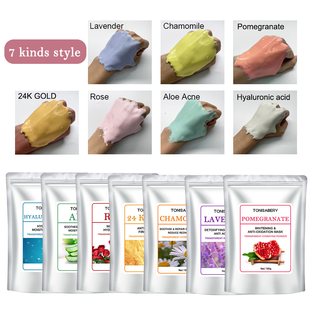7 100g mëll Filmpulver befeuchtend Akne-Entfernung Gesiichtsmaske_voghion.com