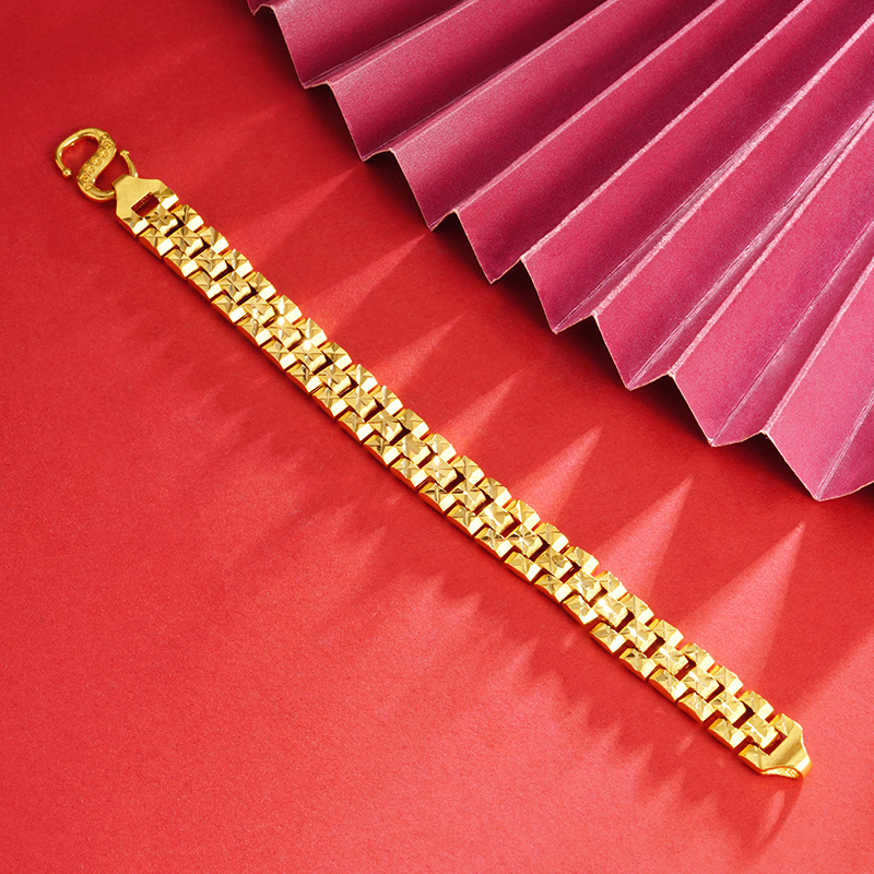 Vietnam arena oro pulsera tanque cadena electrochapado aleación de cobre hombres y mujeres joyería de la mano sala de transmisión en vivo Venta caliente suministro de la fábrica al por mayor