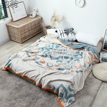 kQ8新款日式纱布毛巾被单人全棉空调被可机洗床单双人纯棉休闲毯