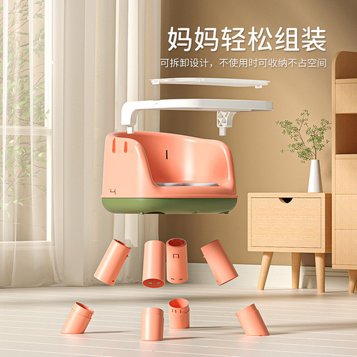 Baby dining chair, multi-functional height-adjustable baby call chair, creative household sliding backrest seat