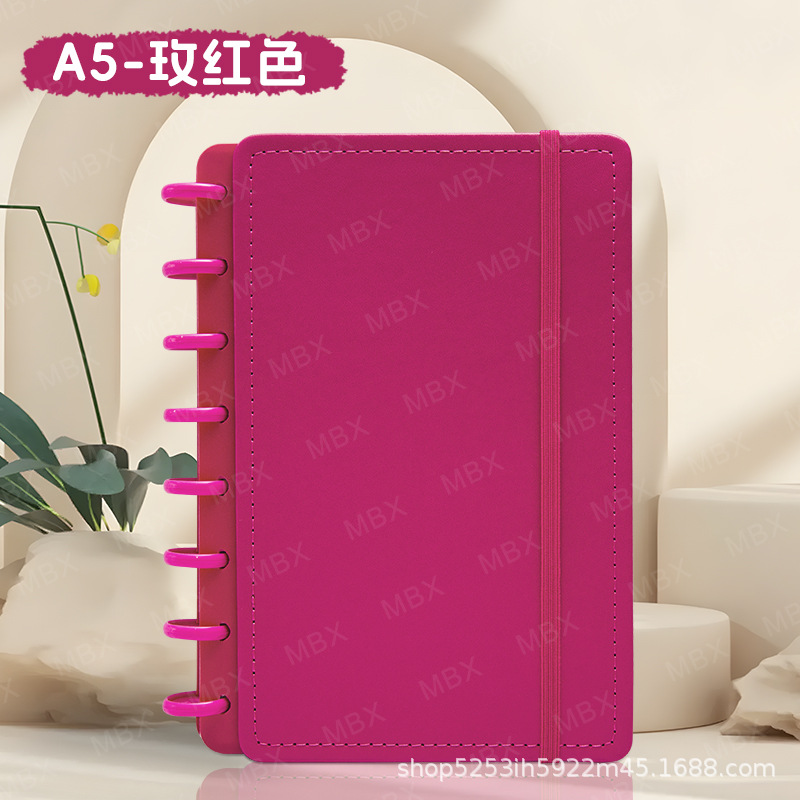 A5 macarrón botón de hongos cuaderno de cuaderno PU elástico cuaderno de cuadernos de papelería image 10