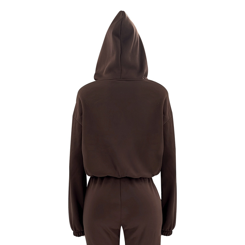 Autumn Winter Solid Color Hooded Long Sleeve Sweater Women Clothing Casual Trousers Suit 15 Autumn Winter Solid Color Hooded Long Sleeve Sweater Women Clothing Casual Trousers Suit
