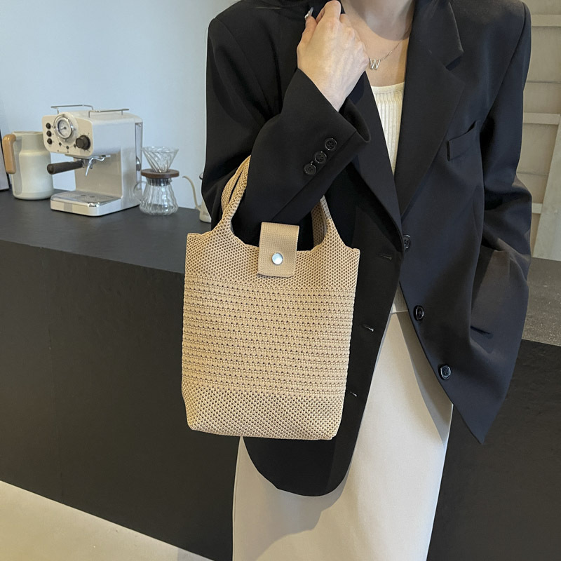 Niche and stylish handbags, women's casual bags, knitted bags, simple hollowed-out bags, high-end feel, Japanese and Korean bags, ins style Specification drawing