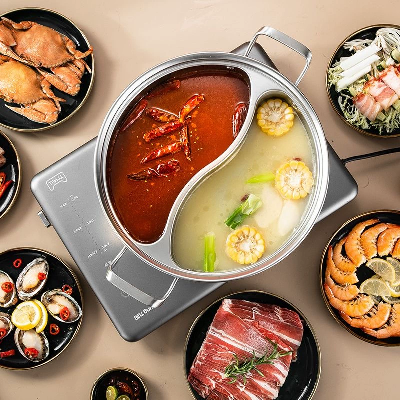 Цельноединичный не-skewers индикаторная кастрюля из нержавеющей стали 304 для шау-шау-шау бытовая еда горшок шау-шау - специальная кастрюля