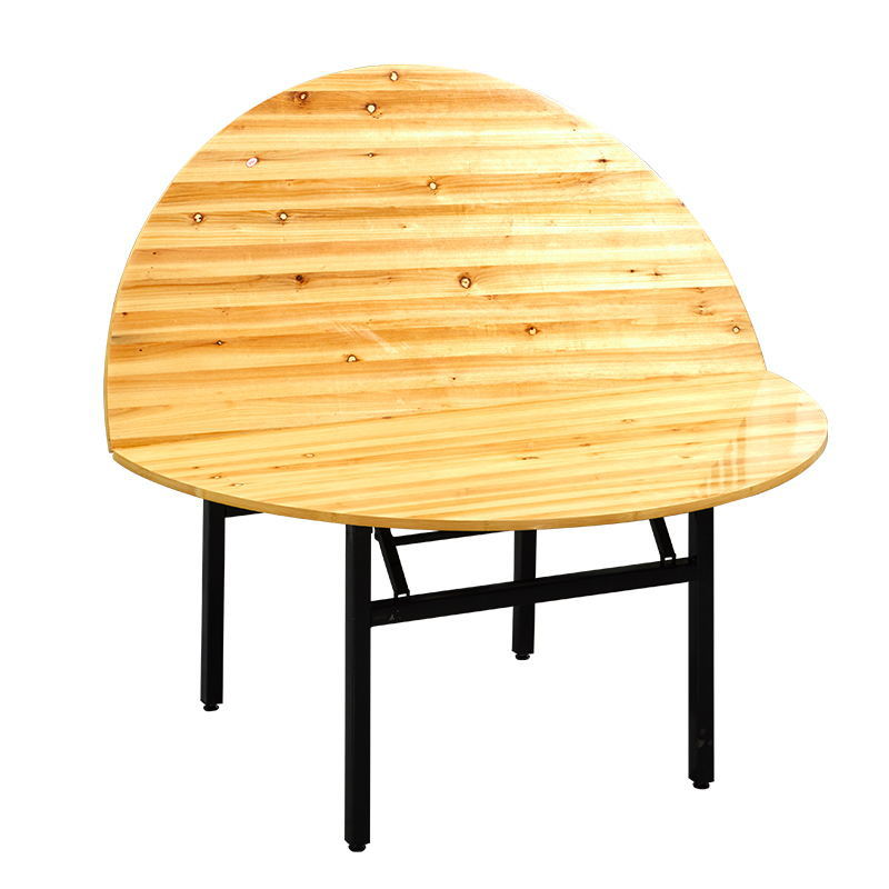 Fábrica directa de hoteles de madera maciza doméstica mesa redonda 10 personas 15 personas 20 personas sala de baile plegable mesa de comedor redonda gira