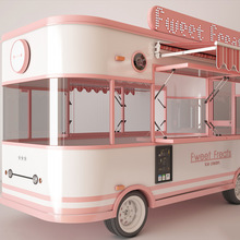 暖尔定做双层巴士餐厅餐饮餐车车模型可开动景区摆件道具雪铁龙