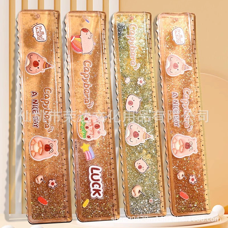 Cute pony, ruler, plastic thermometer for elementary school students, 20cm