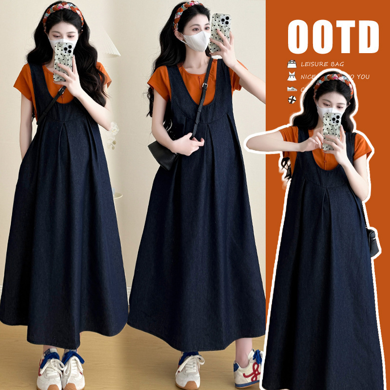 Real Shot of 2026 Summer New Style French-Style Elegant and Age-Reducing Maternity Tank Top Dress Two-Piece Set Real Shot of 2026 Summer New Style French-Style Elegant and Age-Reducing Maternity Tank Top Dress Two-Piece Set
