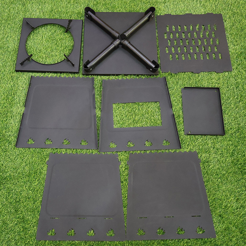 Estufa de leña al aire libre transfronteriza Estufa de leña desmontable Estufa portátil multifuncional Picnic barbacoa Camping Estufa de leña