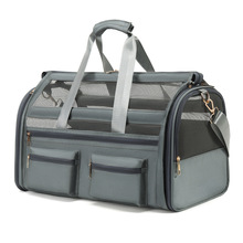 宠物包双外兜可收纳宠物用品大空间透气斜跨狗包车载登机猫包新品