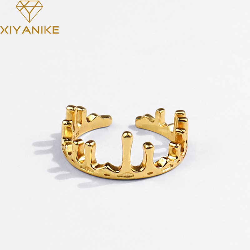 Korean version of the crownshaped opening adjustable irregular finger ringpicture3
