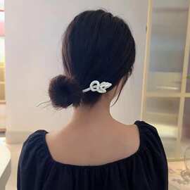 青蛇白色古风汉服丸子头发簪子盘发饰头饰女步摇发钗子高级感古装