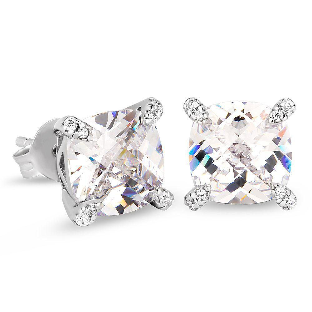 Cushion Cut Zircon Stud Earrings For Men Hip Hop Turtle Design_voghion.com