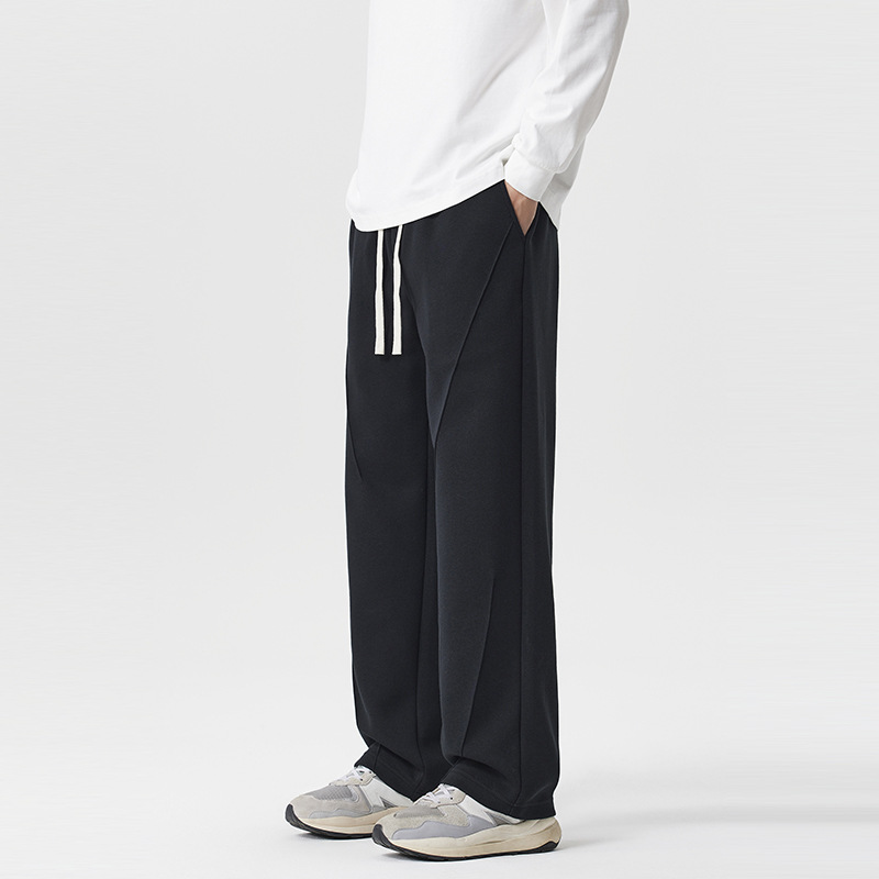Pantalones americanos pesados de estilo masculino de moda pantalones de diseño casual pantalones largos sueltos pantalones deportivos rectos grises