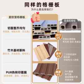 竹木纤维格栅板木网红墙面装饰格栅板护墙板背景墙凹凸长城板