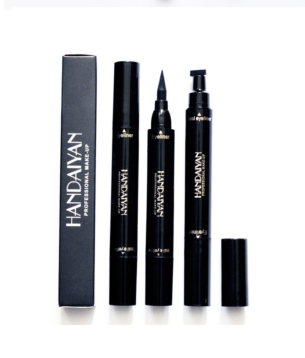 Triangular eyeliner seal color handaiyan eyeliner liquid pen, waterproof, sweat-proof, quick-drying cross-border double-head eyeliner pen undefined