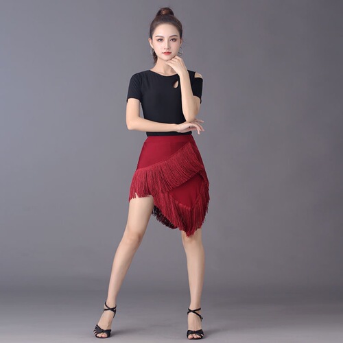 Latin dance skirt new practice clothing female adult skirt tassel skirt bottoms competition dance performance clothing