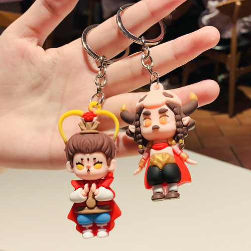 Cartoon Journey to the West Character Keychain Sun Wukong Pig Bajie Doll Car Keychain Bag Pendant Accessories