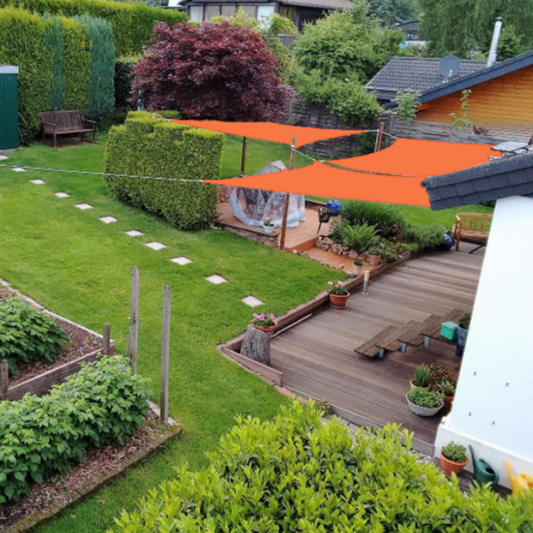 Cross-Border Outdoor Courtyard Garden Waterproof Sunshade Sail Polyester Rectangular Awning Waterproof and Anti-Uv Canopy