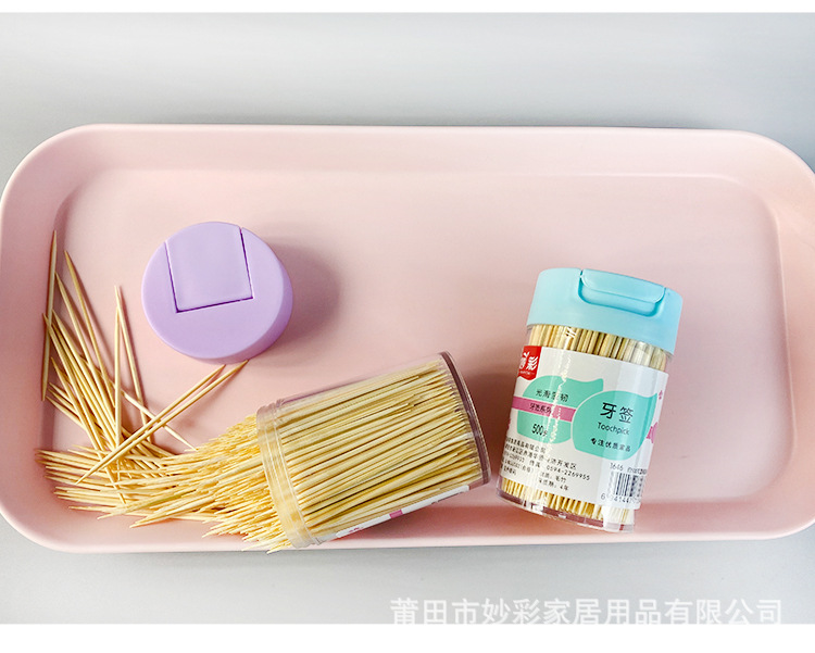 Miaocai flip-top screw cap bottle 500 bamboo toothpicks for one-time cleaning, direct supply from the manufacturer pic 9