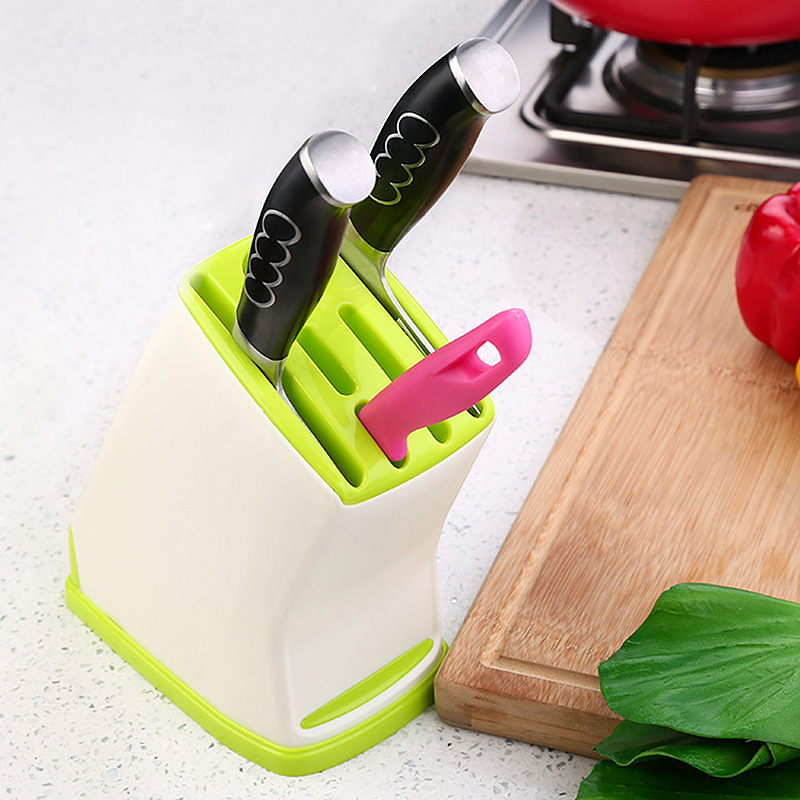 Household kitchen plastic knife holder knife storage rack draining kitchen knife storage rack free storage rack