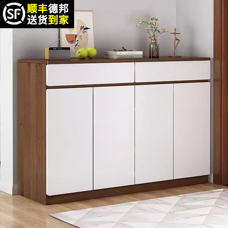 Solid Wood Shoe Cabinet for Home Entrance 2025 New Model Hallway Exterior Entryway Cabinet Integrated Narrow Shoe Rack J&