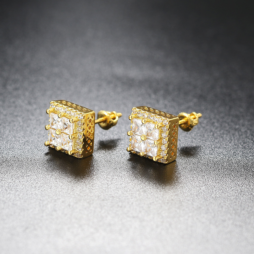 5g Weight Copper Ear Needle Material White Gold Plated, Gold Plated Plating Material Zircon Inlay Material Ear Studs Classification 1 Pair Quantity Daily, Party, Street Occasion Copper Material Round, Square, Heart Shape Pattern Unisex Gender Plating, Inlay Design Hip-Hop Style Gold, Silver Color 1 Pair Hip-Hop Round Square Heart Shape Plating Inlay Copper Zircon White Gold Plated Gold Plated Ear Studs 14