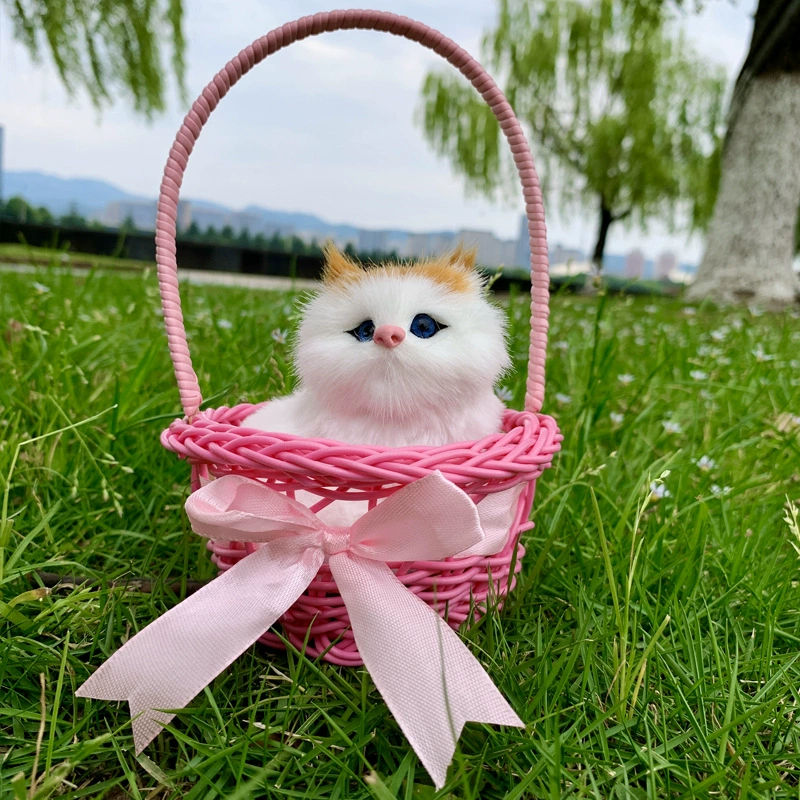Реалистичная игрушка, корзина, котёнок, оптом