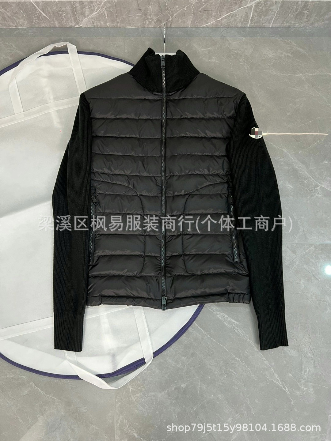 2026 nuevo M casa de punto chaqueta de plumón hombre empalmado blanco cuello vertical cálido abrigo ligero casual