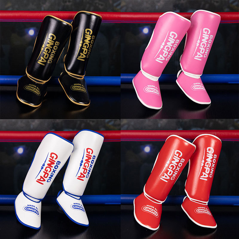 Children's Sanda leg pad with instep boxing knee pad Thai boxing free fight shin guard leg guard boys and girls training