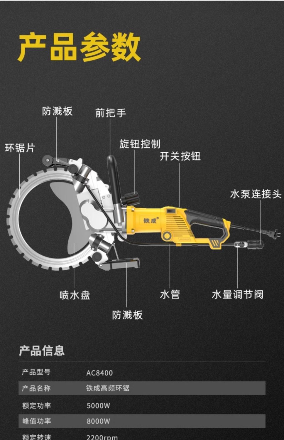 【新客立减100】铁成环锯高频环锯大功率混凝土切墙机多功能开墙-阿里巴巴