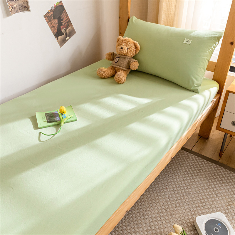 Sábanas de algodón para dormitorios de estudiantes universitarios, una sola pieza de edredón de algodón de 1,2 metros, juego de tres piezas de funda de almohada para dormitorio de secundaria individual