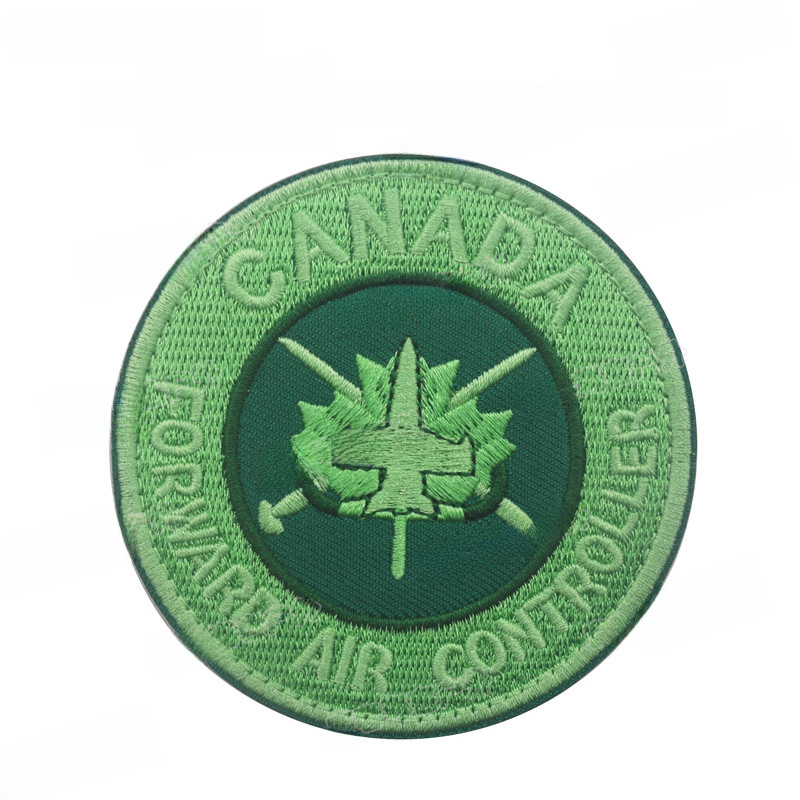 (2개) 국경 간 소스 재고 캐나다 FAC 컨트롤러 완장 호주 벨크로 자수 천 스티커