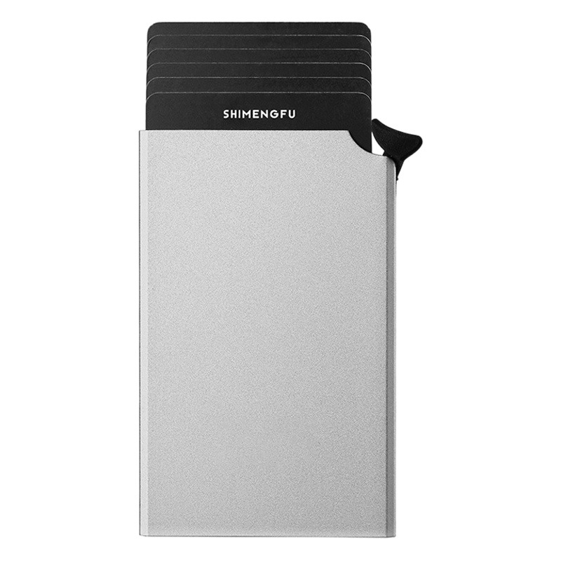 Cross-Border Amazon Anti-Magnetic Rfid Anti-Theft Card Holder, Automatic Card-Ejecting Metal Aluminum Case Credit Card Case C