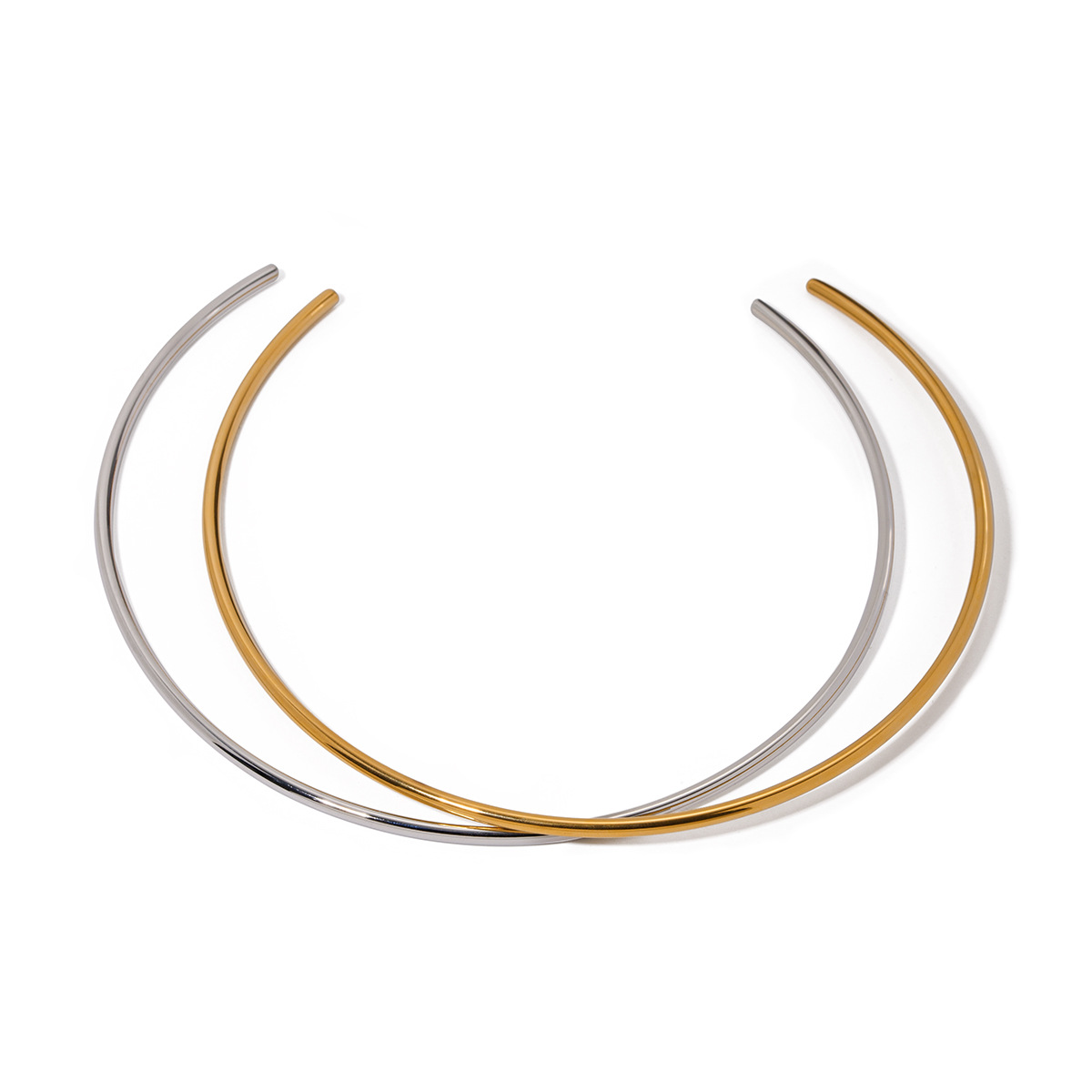 Europeo y americano INS estilo popular personalizado simple 18K oro Acero inoxidable 3mm diámetro de alambre Apertura de alto grado collar joyería para las mujeres