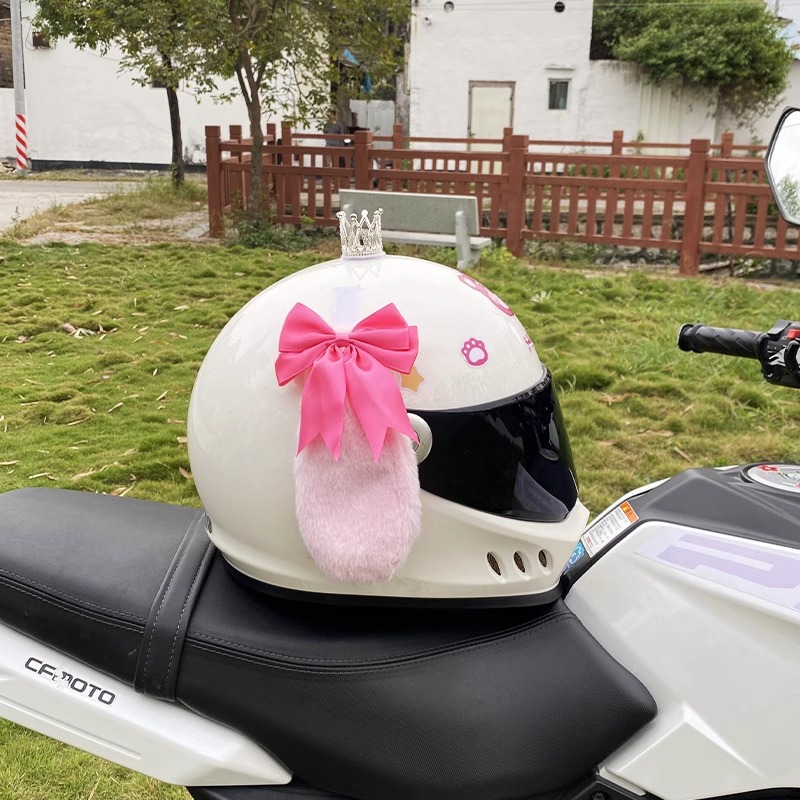 Helmet Decoration Pink Bowknot Pink Dog Helmet Accessories