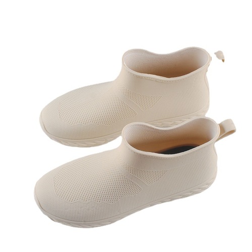 New Hailishark Plain Color Women's Four Seasons Water Shoes Fashion Casual Flat Rain Boots Low Top Round Head Outer Wear Rain Boots
