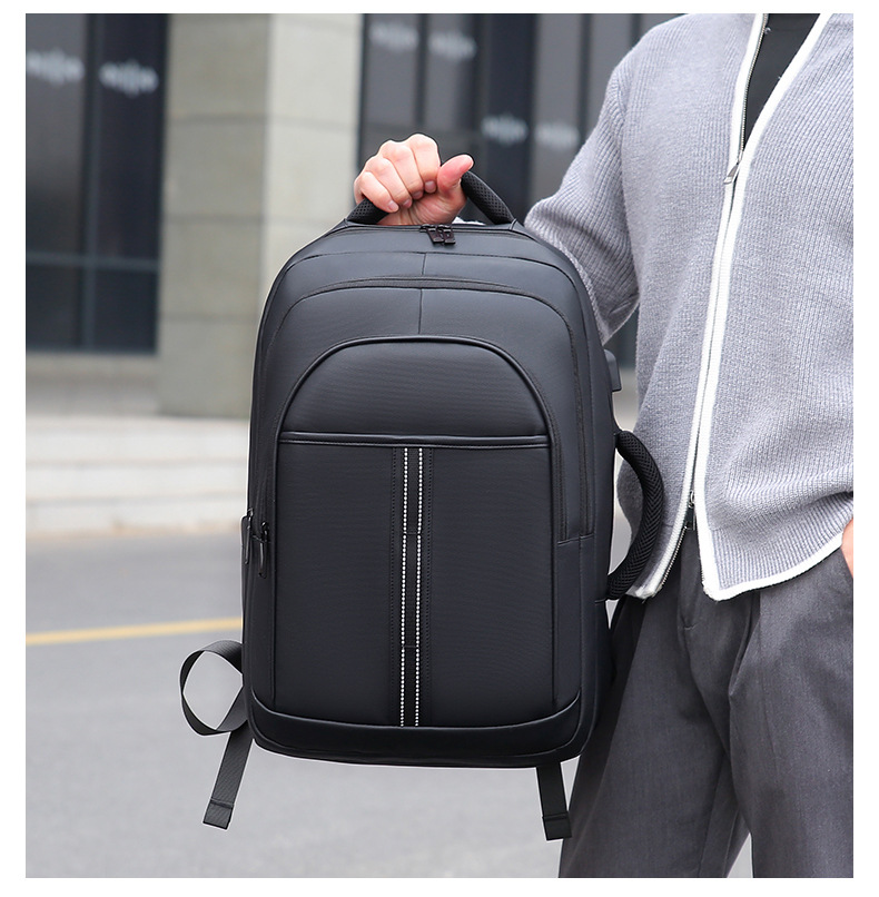 New cross-border large-capacity waterproof backpack, men's high-end 17.3-inch laptop bag, double-shoulder business bag undefined